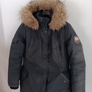 ALPINETEK Duck Down Women's Parka with Faux Fur Hood M (10-12) As Is